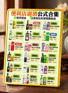 网红便利店调酒公式合集装饰牌家用吧台桌面装饰摆件