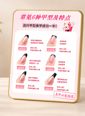 常见甲型知识科普展示摆台美甲店前台桌面装饰摆件