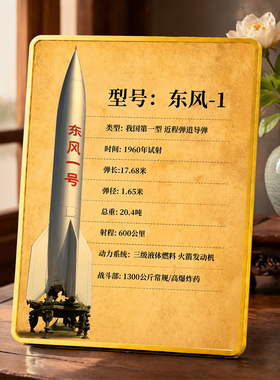 东风一号近程弹道导弹纪念装饰摆台军迷红色文化收藏桌面摆件