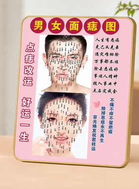 男女面痣图装饰摆件美容院点痣宣传展示牌门店桌面摆台