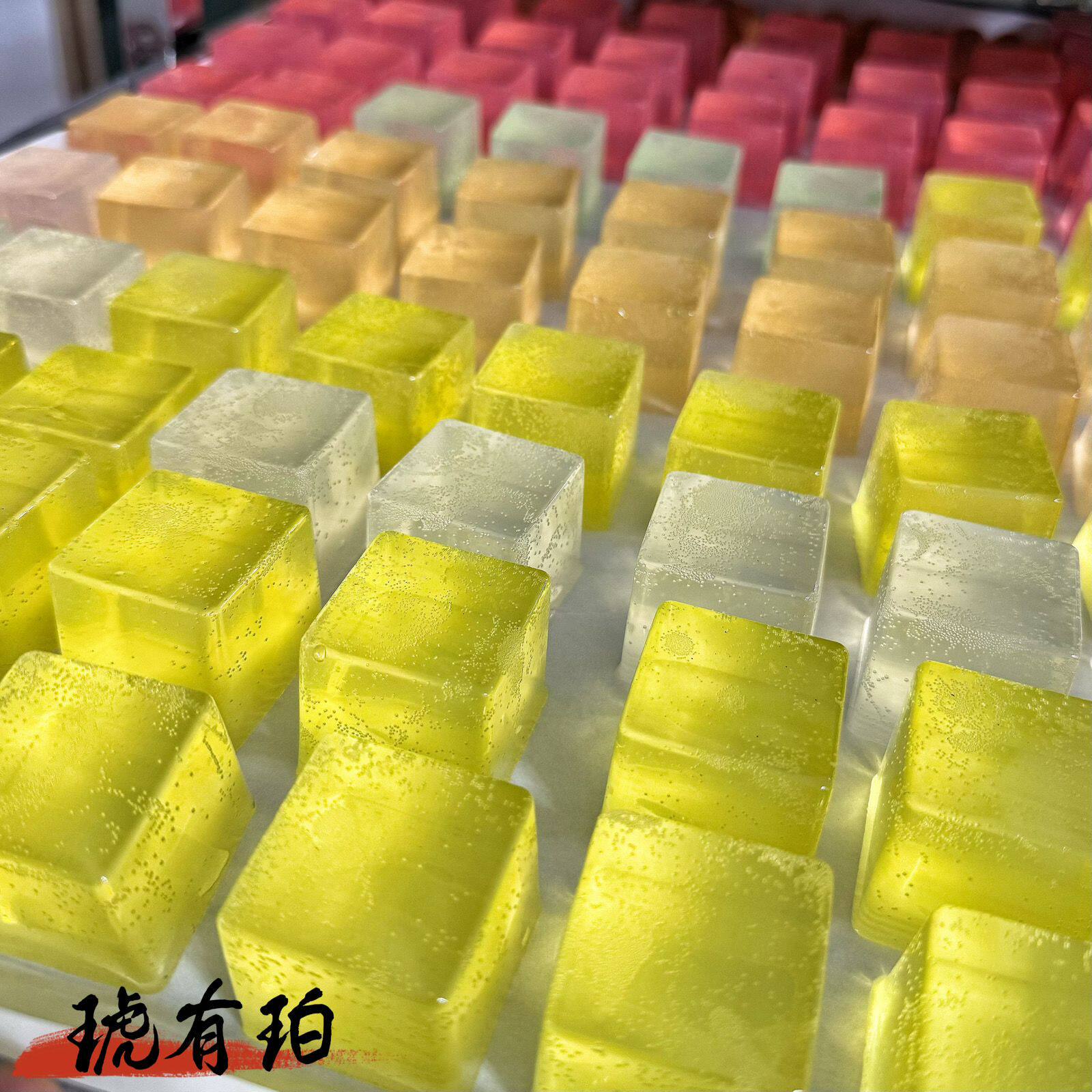 抖音快手夹心琥珀糖大方块高颜值网红声控琥珀糖水晶琥珀糖礼盒装