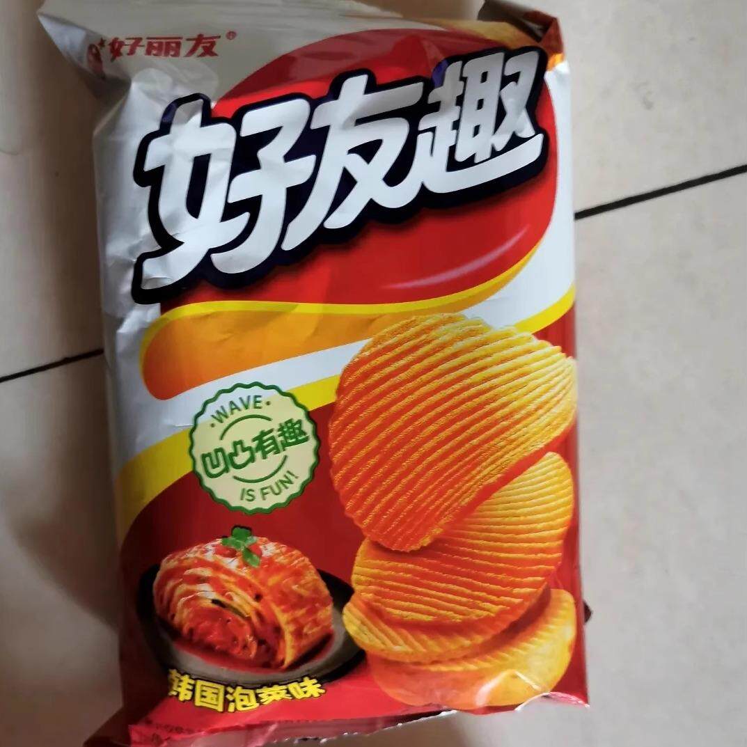 好丽友好友趣薯片45g/70g大凹凸韩式泡菜味辣白菜烤翅休闲大包