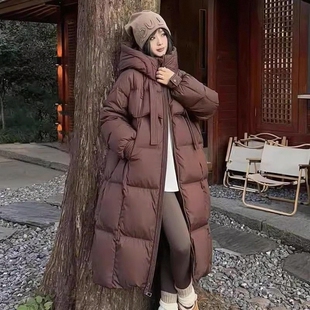 新款气质宽松棉袄过膝羽绒棉服加厚韩版棉衣潮女外套长款冬装2026
