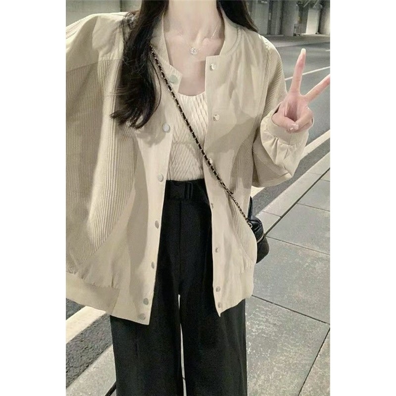 外套女2026年春秋款新款百搭小个子灯芯绒拼接美式复古棒球服夹克,女装/女士精品,短外套,淘宝优惠券,粉丝福利购,淘宝优惠卷