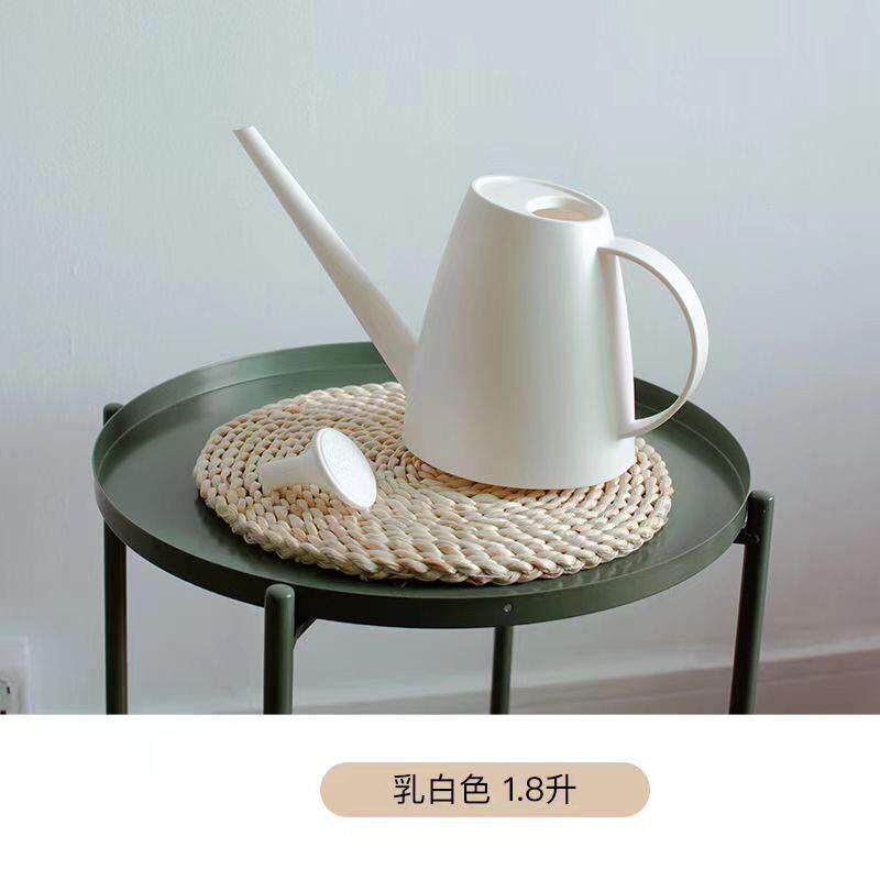 马卡龙磨砂纯乳白色长嘴壶浇水壶家用花洒壶养花浇菜树脂浇花