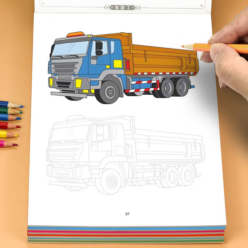 舔嘴猪儿童线稿描摹本涂色本