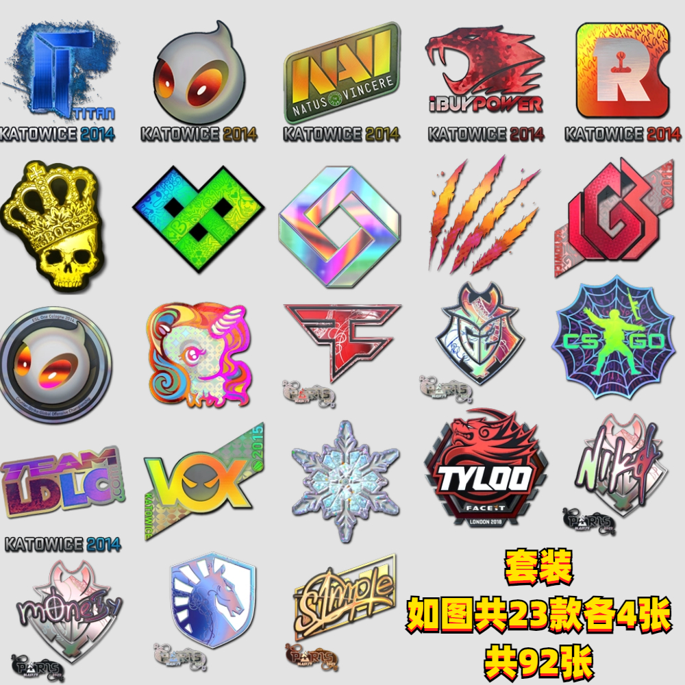 cs2周边全息贴纸cs2贴纸csgo周边titan贴纸印花全息泰坦咆哮皇冠