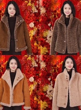 【小丸子专享】革美 羊毛颗粒外套MNE53172