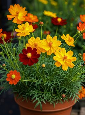 【硫华菊花种子】黄波斯菊花种籽黄秋英硫化花籽易活阳台盆栽花海