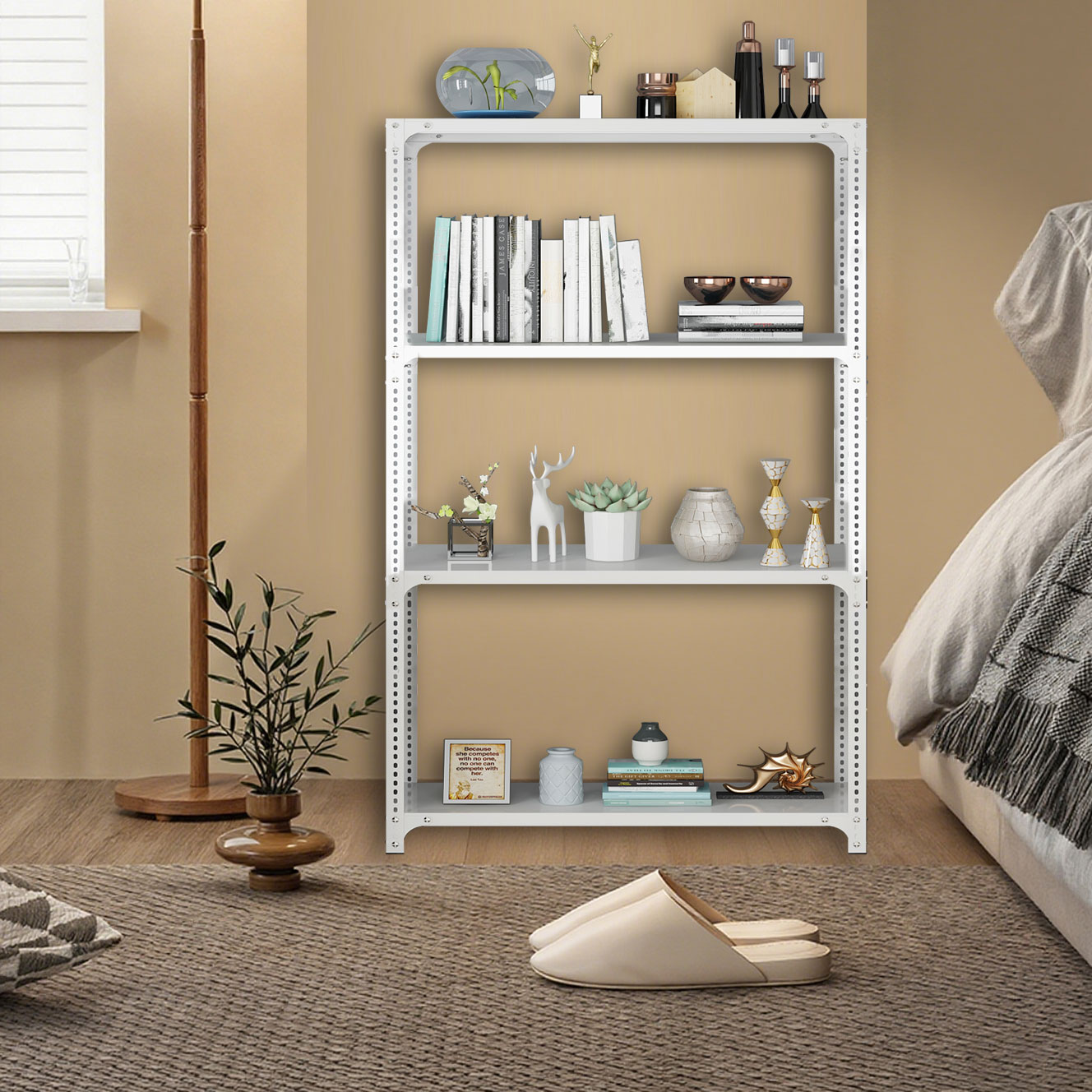 货架多层置物架货架厨房微波炉收纳架零食架家用书房组装落地承重