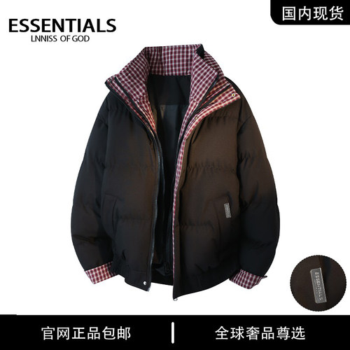 官方奥特莱斯】品牌折扣 冬季假两件宽松棉衣男立领保暖棉服外套