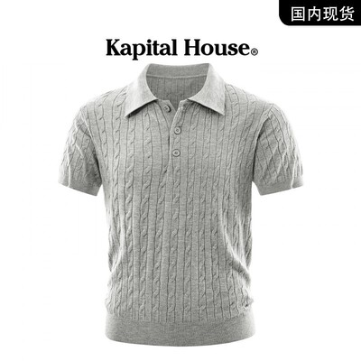 品牌现货撤柜】kapital house夏季简约百搭透气针织POLO衫短袖男