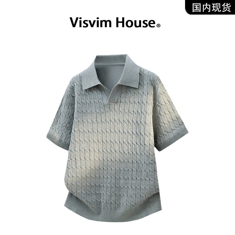 品牌现货撤柜】VISVIM WINGS夏季凉感宽松提花针织短袖T恤男士