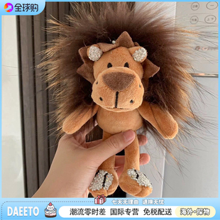 日本炸毛狮子蔡徐坤同款玩偶挂饰女生礼物毛绒公仔包包钥匙扣挂件