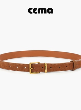 【颜安同款】CEMA真皮皮带女磨砂复古时尚休闲百搭时髦腰带女