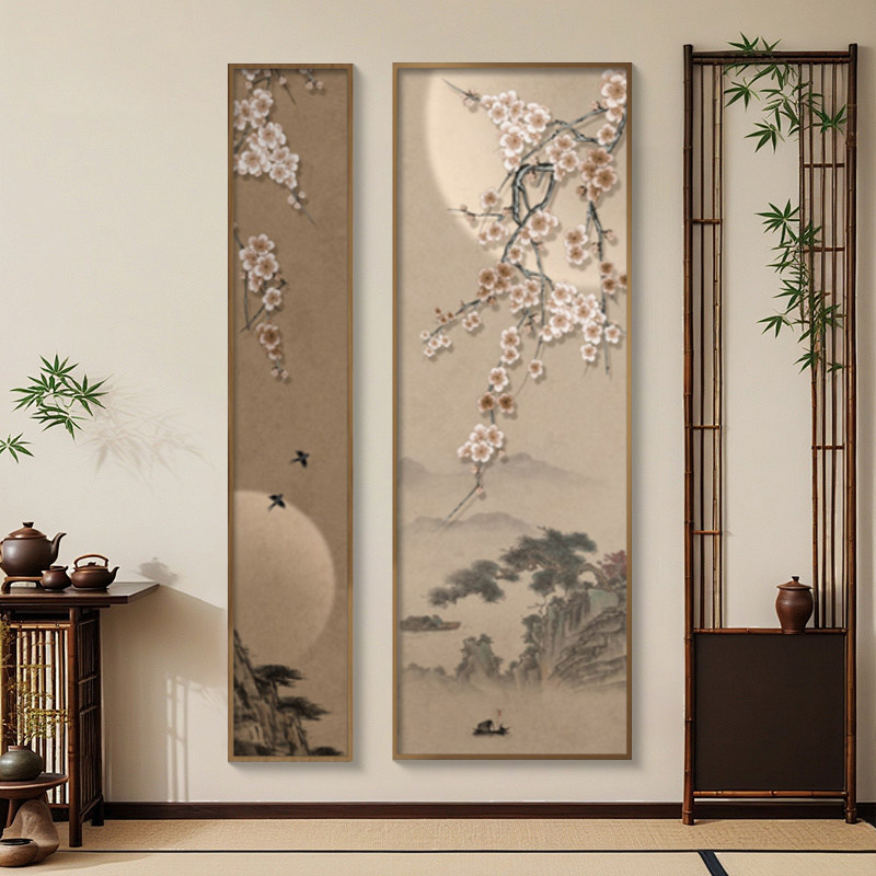 新中式装饰画客厅玄关背景墙壁画
