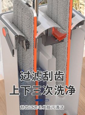 Household mop and bucket set Flat mops with wringer mop pads