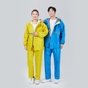 建筑新款 骑行雨披两件雨裤 分体加大旅行套装 雨衣雨裤 连身雨衣 女款
