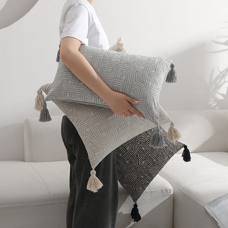 法式复古客厅沙发抱枕奶油ins雪尼尔靠枕靠背床头飘窗靠垫抱枕套