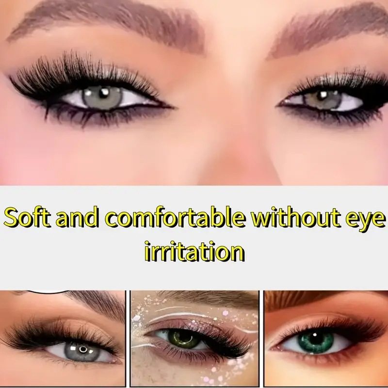 Cat eye Eyelashes 3D Natural False Lashes Fluffy Soft Cross