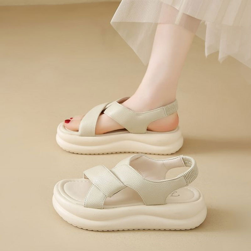 厚底罗马凉鞋女夏季外穿2025年新款配裙子时尚软底不累脚沙滩凉鞋