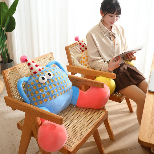 小怪兽多巴胺大脚怪腰靠床头靠垫卧室沙发靠背枕头办公室座椅腰枕