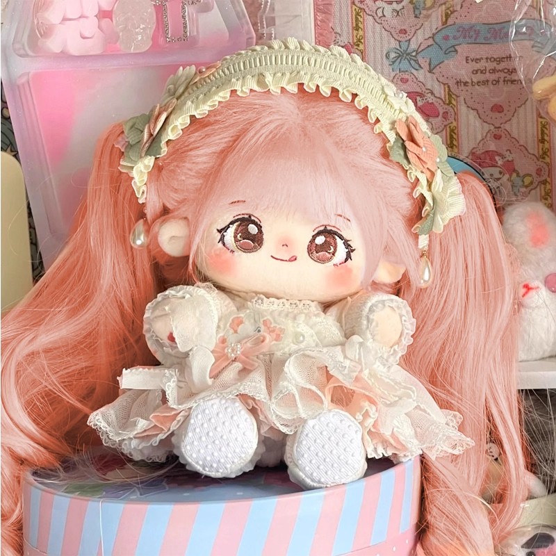 正版棉花娃娃女公仔送娃衣绵花裸娃20cm厘米迷你女孩毛绒玩具礼物