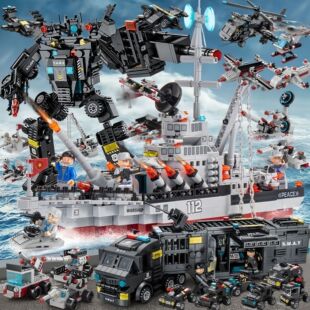 兼容乐高积木航空母舰坦克车巨大型拼装益智玩具儿童军事男孩礼盒