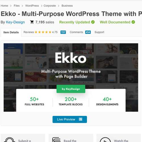 建筑汽车餐馆美容健康医疗软硬件B2B行业Ekko Wordpress主题模版