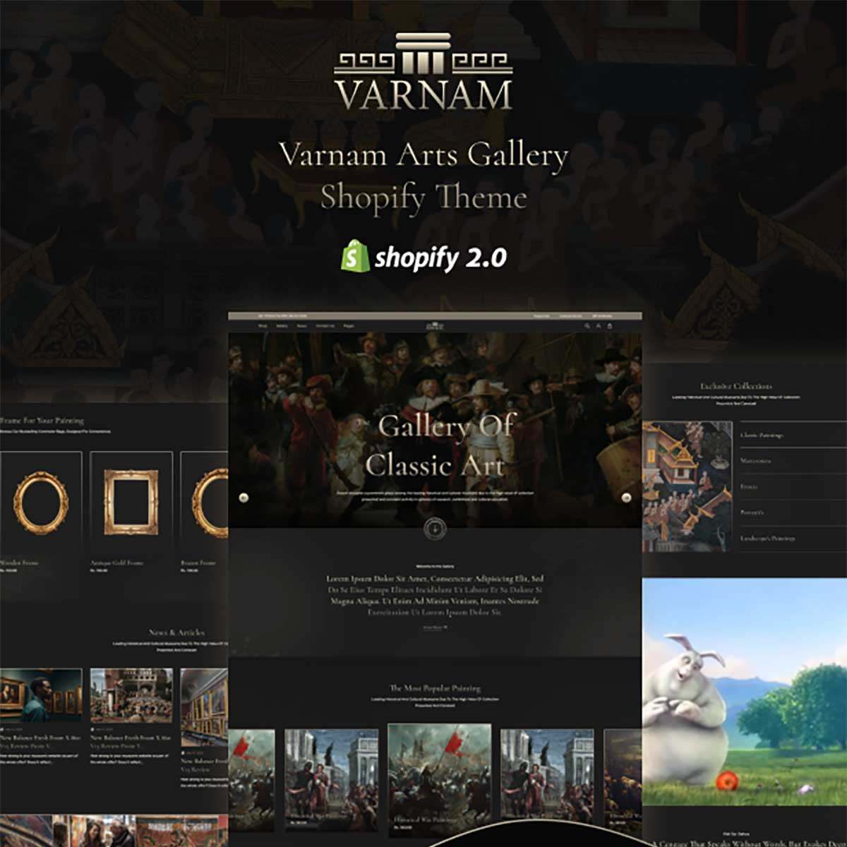 美术原材料工艺品各种油版现代画作品Varnam Shopify主题模板