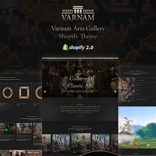 美术原材料工艺品各种油版现代画作品Varnam Shopify主题模板