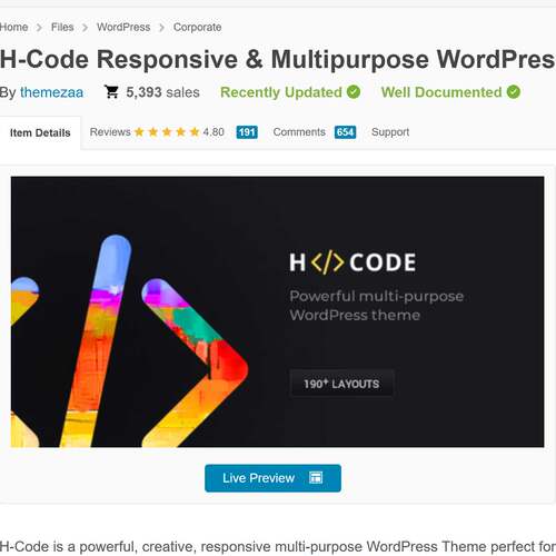H-Code v3.6响应式多功能WordPress主题模板
