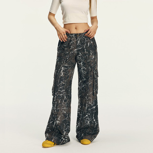 Vone SheeE 美式复古迷彩工装裤女款2026早秋新款慵懒松弛感裤子