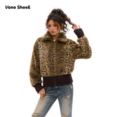 新款 Vone SheeE复古辣妹豹纹加厚外套女冬季 2026收腰显瘦百搭上衣