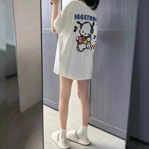 胖mm300斤休闲纯棉可爱短袖t恤女