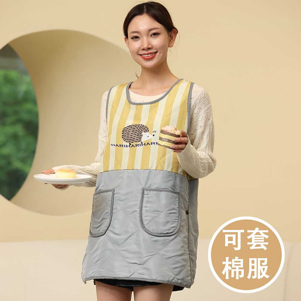 短款加绒保暖防寒围裙时