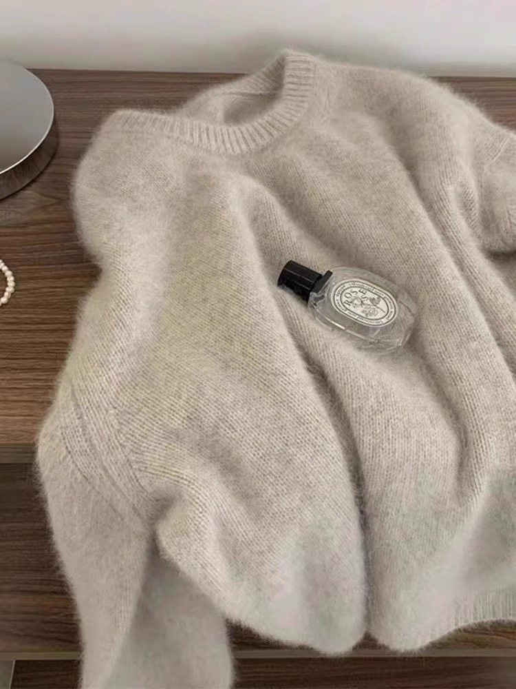 高级感软糯浣熊绒圆领毛衣女冬季加厚慵懒风奶fufu内搭针织衫上衣,女装/女士精品,羊绒衫,淘宝优惠券,粉丝福利购,淘宝优惠卷