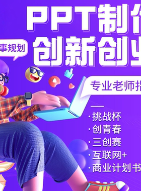 大学生创新创业计划书互联网大赛挑战杯辅导三创比赛PPT课件辅助
