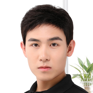 假发男短发男士真发全头套式男生全真发真人假发套假头发韩版帅气