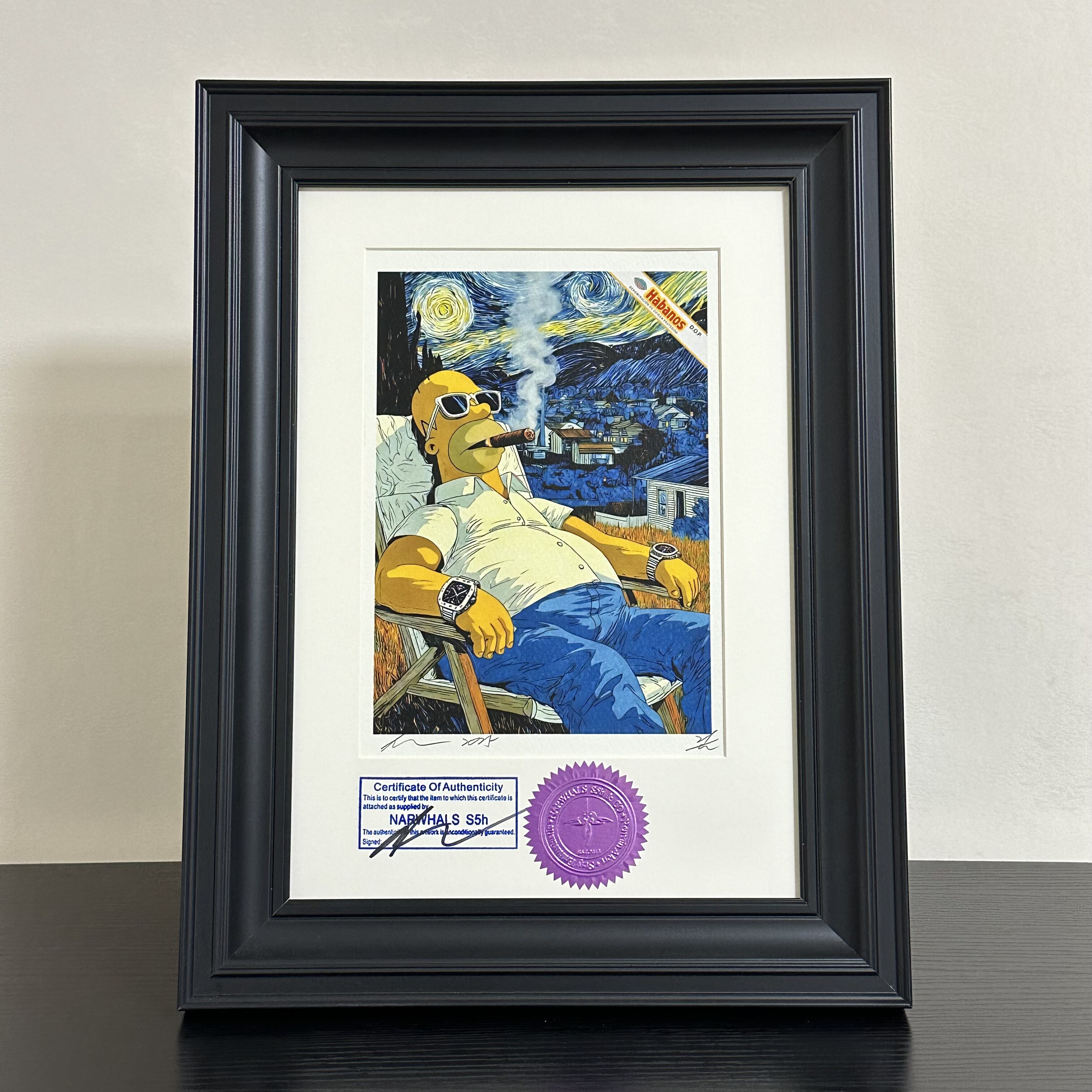 S5h正品限量潮流版画 辛普森 高希霸雪茄玄关装饰画 创意艺术摆件