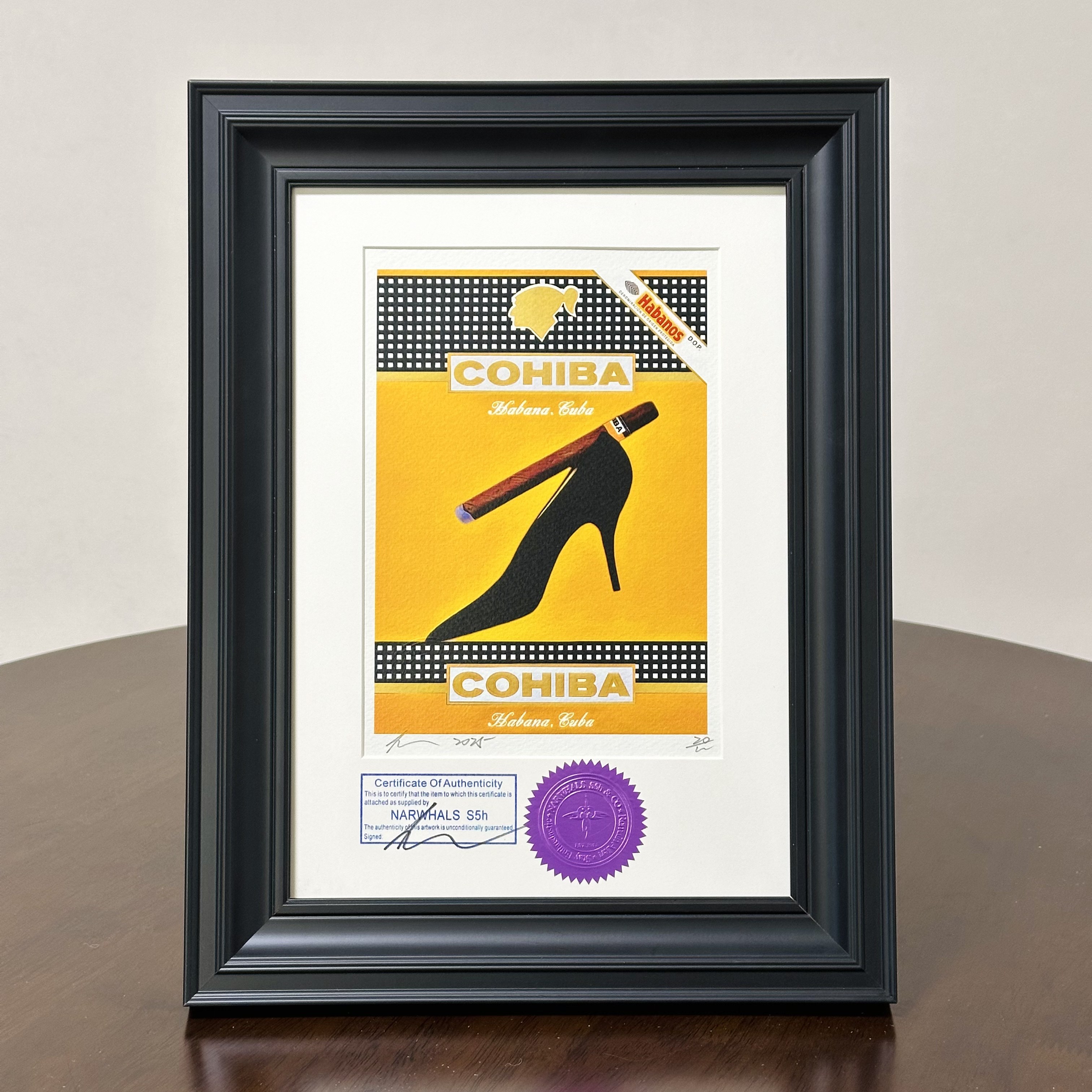 S5h正品限量潮流版画 高希霸COHIBA雪茄 客厅玄关装饰画艺术摆件