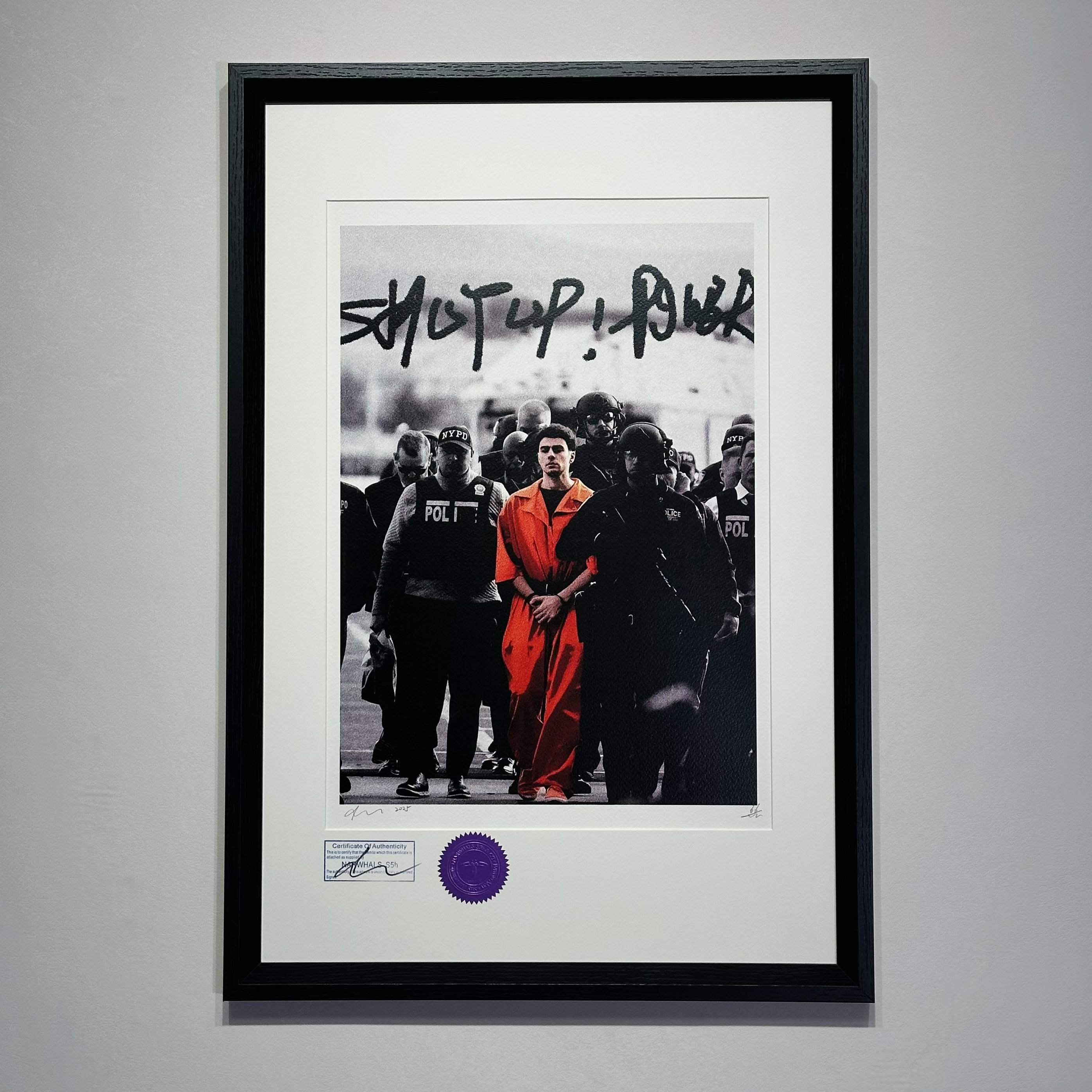 S5H正品限量版画 Luigi路易吉 SHUT UP POWER 客厅装饰画玄关挂画