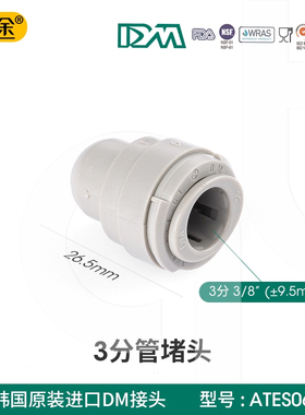 韩国DM快速接头 2分3分尾端堵头PE管塞 ATES06净水器通用配件