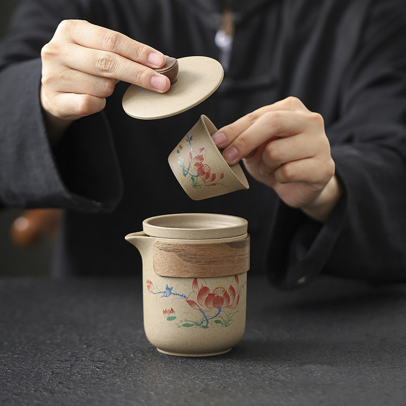 旅行茶具套装一壶三四杯