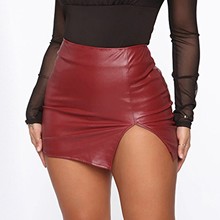 upper Sexy Leather Half-body Skirt Mini Short Elastic Skirts