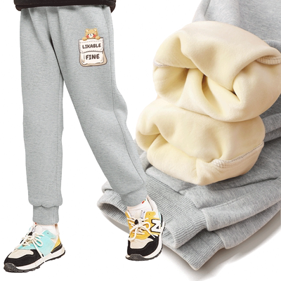 拉夏贝尔女童一体绒裤子