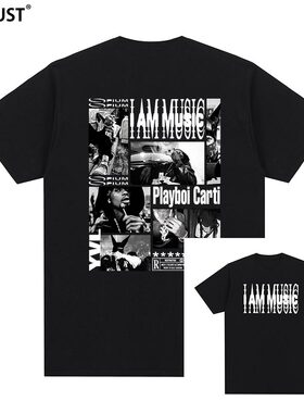 Playboi Carti短袖T恤i am music嘻哈hip hop美式复古音乐男女Tee