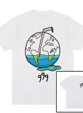 Juice Wrld短袖T恤说唱嘻哈饶舌地球字母印花男女街头Rap Tee纪念