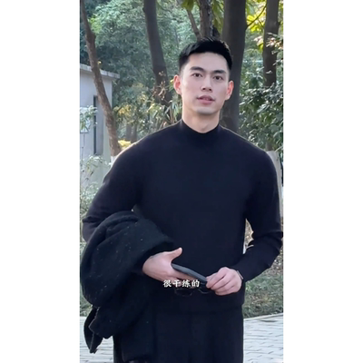 双面德绒半高领长袖t恤男女纯色保暖内搭外穿打底衫秋冬季上衣ins