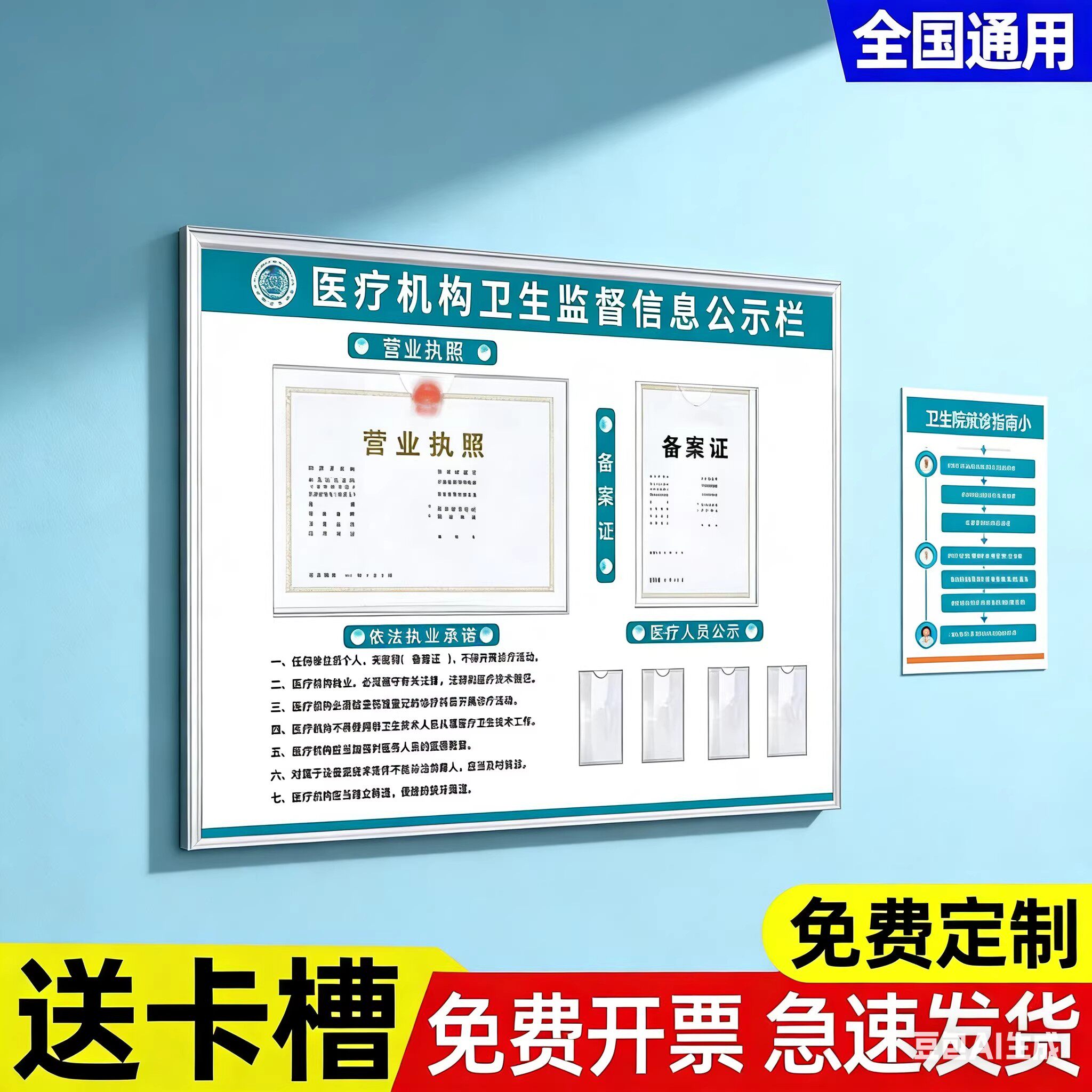 医疗机构卫生监督信息公示栏定制执业许可证框口腔医院诊所公示牌